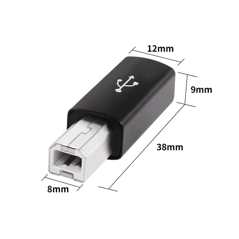 [Australia - AusPower] - USB C to USB B Adapter YACSEJAO 4-Pack USB C Female to Printer Male Converter Adapter Compatible with MIDI，Printers，Electric Piano and Synthesizers Devices 