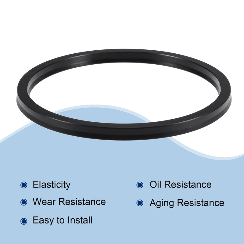 [Australia - AusPower] - MECCANIXITY USH Radial Shaft Seal 180mm ID x 200mm OD x 12mm Width Nitrile Rubber Oil Seal, Black 