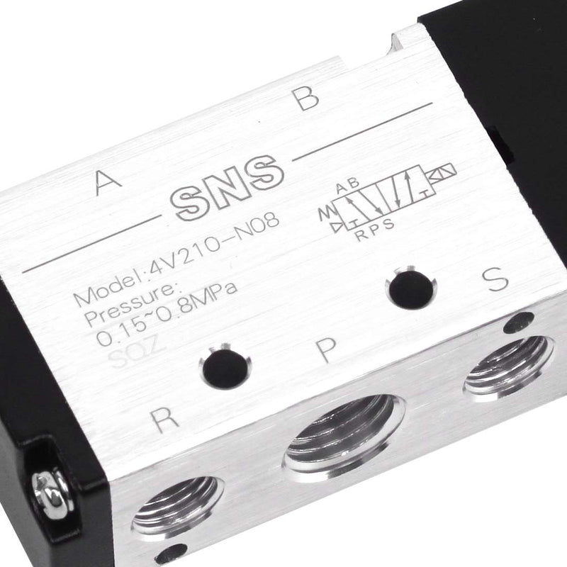 [Australia - AusPower] - SNS 4V210-N08/DC12V 5/2 Port 1/4 NPT Inlet Single Coil Pilot-Operated Electric Solenoid Valve 