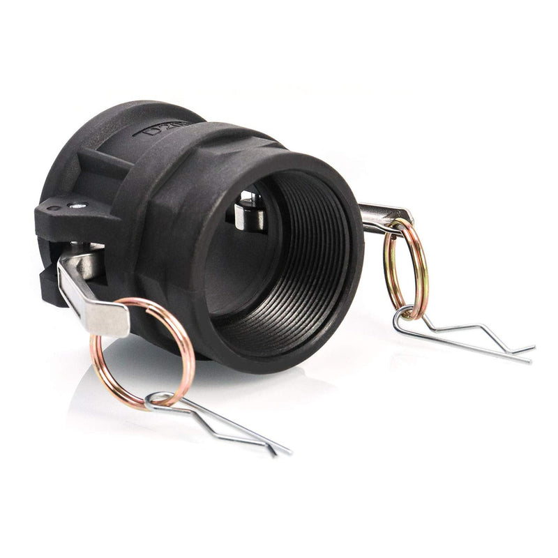 [Australia - AusPower] - QWORK Hose Fitting, Polypropylene Type D Cam & Groove Fitting- -2" Female Coupler x 2" NPT Female 2" - PP 