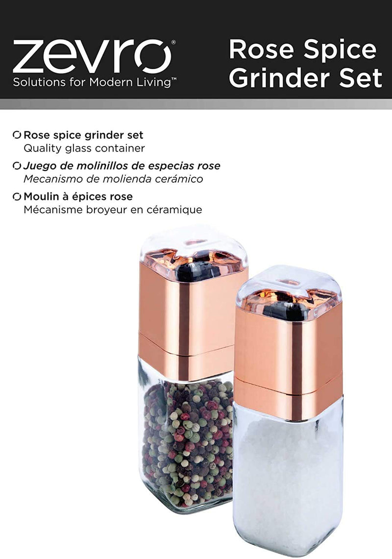 [Australia - AusPower] - Honey-Can-Do 2-Piece Spice Mill Set, Rose Gold 
