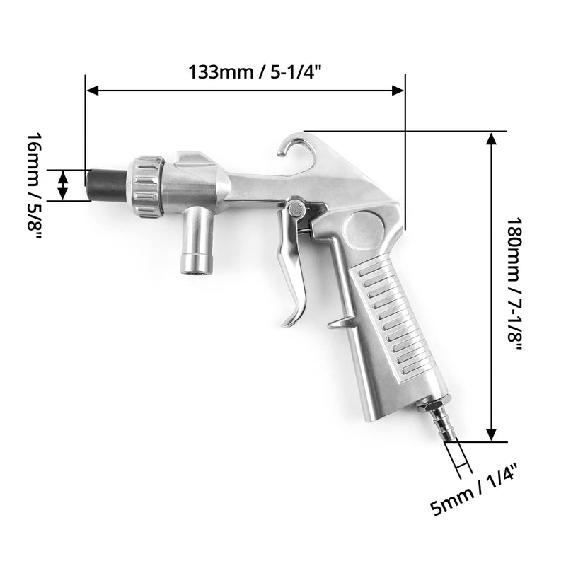 [Australia - AusPower] - QWORK Sand Blaster Gun Kit, with 4 PCS Ceramic Nozzles, for Sandblaster 