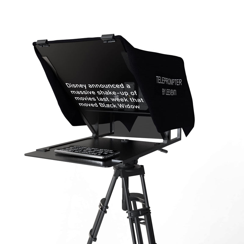 [Australia - AusPower] - Leeventi Teleprompter 5.0 | Includes Handy Foot Remote Control | Perfectly Compatible with Tablets, Smartphones, Photo & Video Cameras | Compact Design: 600g, 30x40x3 cm 