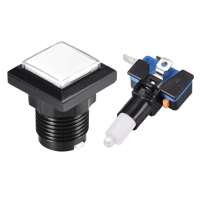 [Australia - AusPower] - uxcell Game Push Button 34x34 Square 12V LED Illuminated Push Button Switch with Micro Switch for Arcade Video Games White 5pcs 