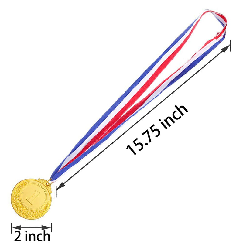 [Australia - AusPower] - MOMOONNON 12 Pieces Metal Winner Gold Silver Bronze Award Medals with Neck Ribbon, Olympic Style, 2 Inches 