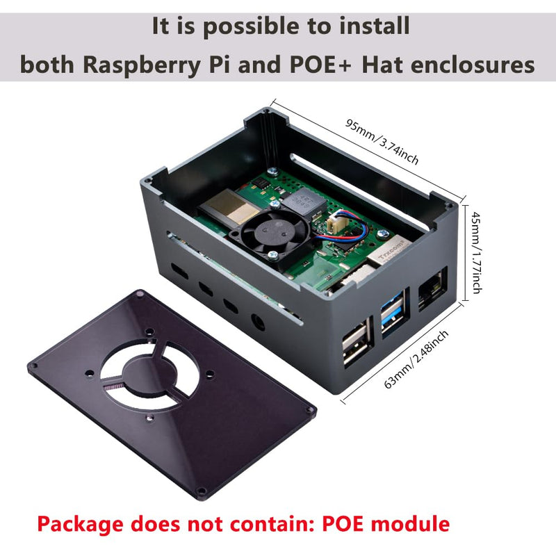 [Australia - AusPower] - GeeekPi Raspberry Pi 4 Case, Raspberry Pi 4 Aluminum Case with Fan, Raspberry Pi 4 Heatsink for Raspberry Pi 4 Model B, High Case Supports POE Hat 