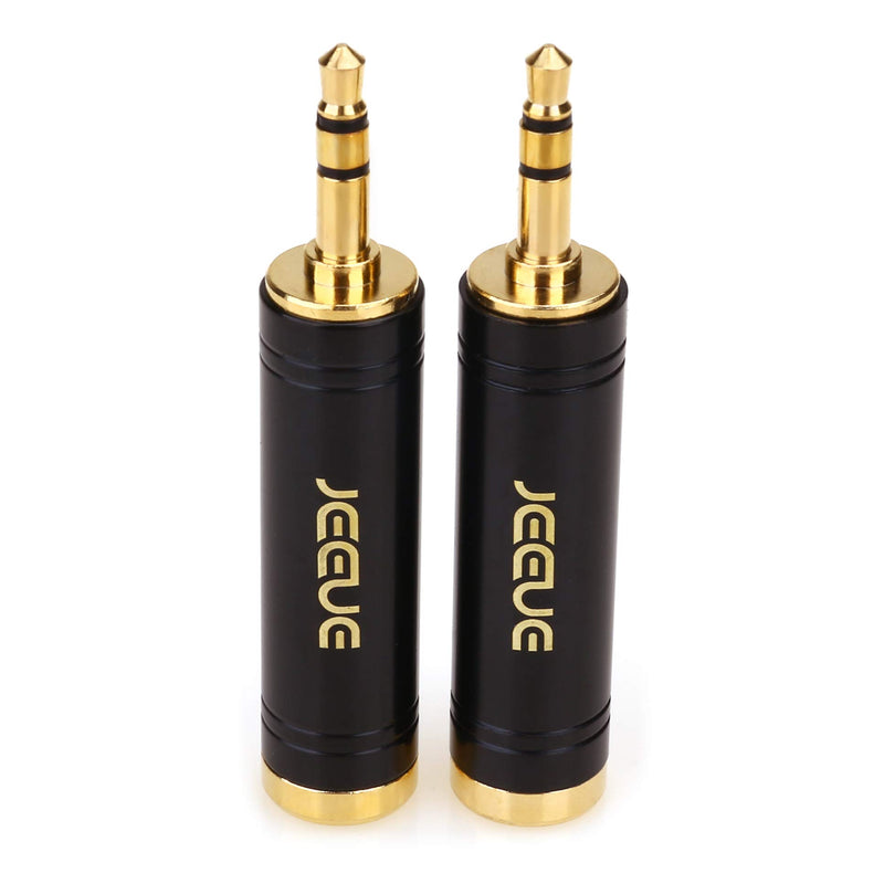 [Australia - AusPower] - 2PCS 1/4" to 3.5mm Headphones Adapter for Audio Connector Cable, Upgrade JEEUE 3.5mm Male TRS to 6.35mm Female Socket Stereo Pure Copper Jack Adaptor Bring You Professional Sound (Fashion Black) 