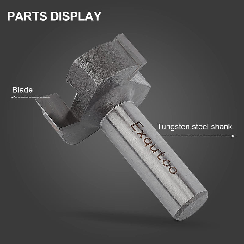 [Australia - AusPower] - Exqutoo 1/2" Shank 1-1/2 inch Cutting Diameter, 1/2 Height T Shape CNC Spoilboard Surfacing Router Bits, Wood Milling Cutter Planing Tool for Woodworking Tool 