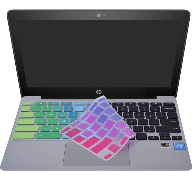 [Australia - AusPower] - Colorful Keyboard Cover for HP 11.6 inch Chromebook, HP Chromebook x360 11.6 inch & HP Chromebook 11 G2, G3, G4,G5, G6 EE, G7 EE, 11A-NB0013DX (NOT Fit HP Chromebook 11a-na,11A G8 EE), Rainbow 
