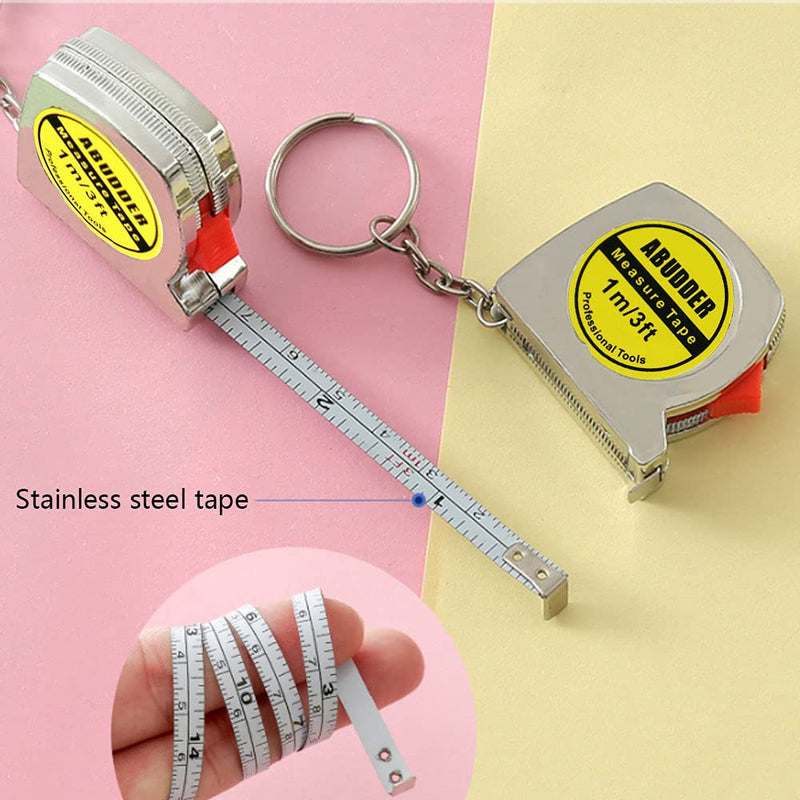 [Australia - AusPower] - 12 Pack Mini Tape Measures, Small Tape Measure Keychains Functional Retractable Measuing Tapes with Stable Slide Lock 