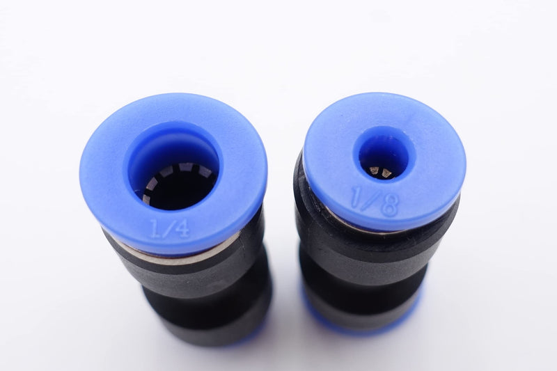 [Australia - AusPower] - IVLPHA Push to Connect Fitting 1/4" Tube OD x 1/8" Tube OD Reducer, Pneumatic Air Water Straight Union Two Way Connector/Coupler (Pack of 5) 1/4 inch - 1/8 inch 