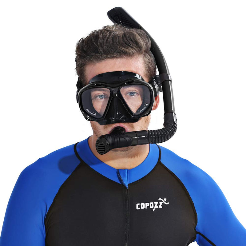 [Australia - AusPower] - COPOZZ Scuba Mask, No Fogging Snorkeling Scuba Dive Glasses, Great Seal Free Diving Tempered Glass Mask Goggles 