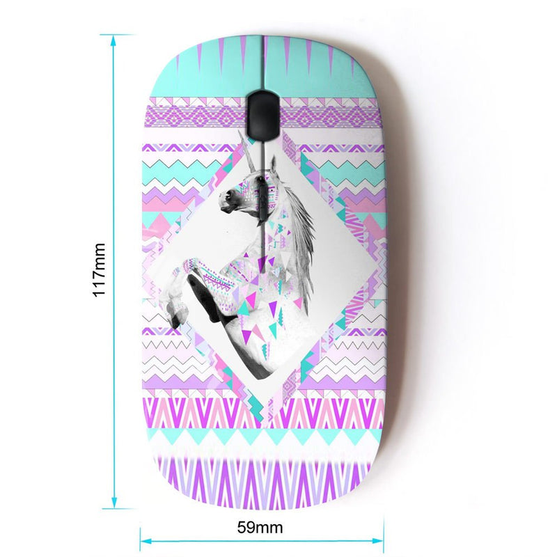 [Australia - AusPower] - KawaiiMouse [ Optical 2.4G Wireless Mouse ] Purple Unicorn Mystical Little Girl Cute 