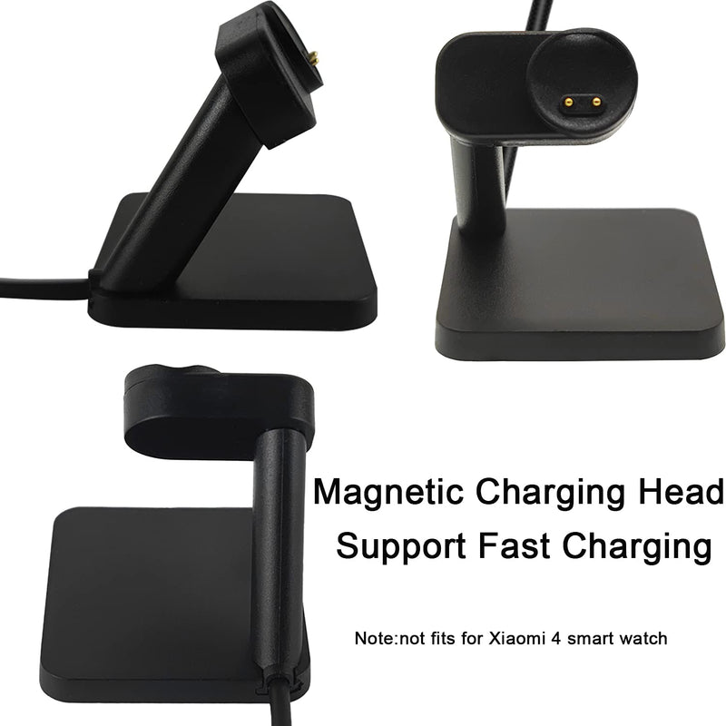 [Australia - AusPower] - Replacement Magnetic Charging Stand with The USB Charging Cable Compatible for Xiaomi Mi Band 6 Mi Band 5 Amazfit Band 5 Smart Wristband,Charging Cord for Xiaomi/Amazfit Band 5 Smart Watch,Black 