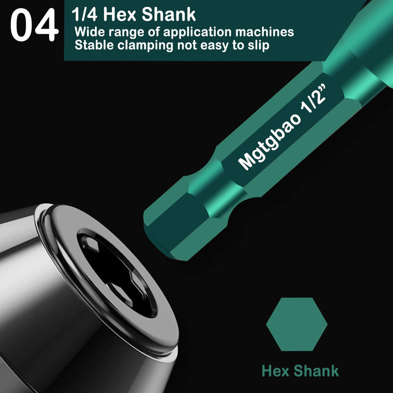 [Australia - AusPower] - Mgtgbao Green Concrete Drill Bit Set, 10pcs Masonry Drill Bits Set Carbide Tip for Glass, Brick, Tile, Concrete, Plastic and Wood with Size 3/16â€,1/4â€, 5/16â€,3/8â€, 1/2â€ Black 