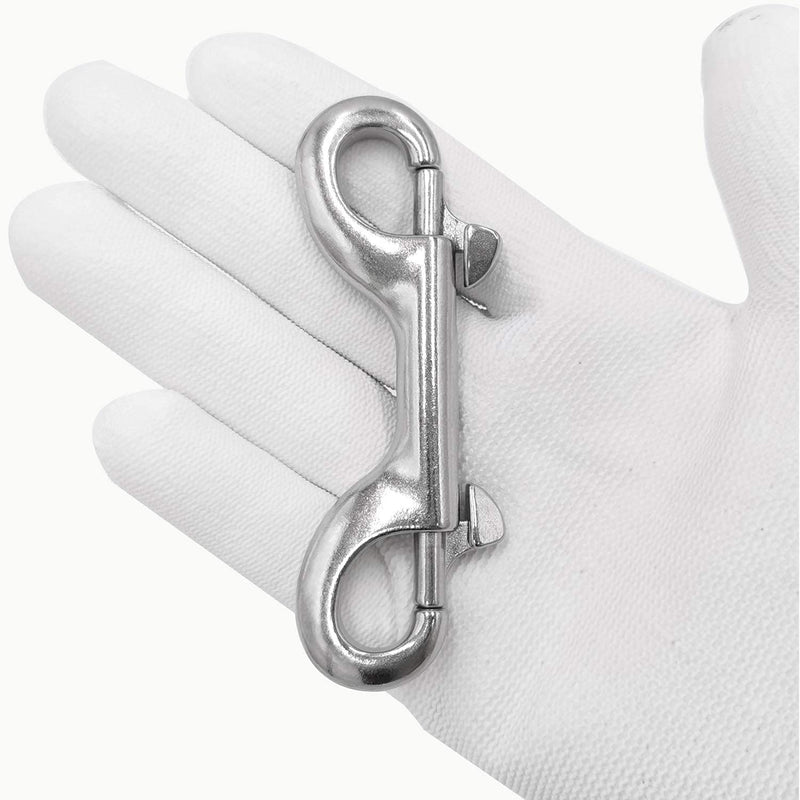 [Australia - AusPower] - SHONAN Double Ended Bolt Snap Hooks, 2 Pack Heavy Duty Stainless Steel 316 Double Ended Trigger Snaps, 3.5 Inch Marine Grade Metal Clips for Diving, Dog Leash, Key Chain, Horse Tack, Feed Buckets 3.5 Inch, 2 Pack, Double Ended 