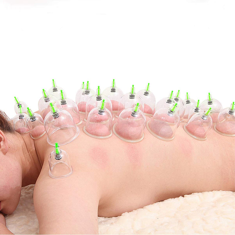 [Australia - AusPower] - Healifty 12 Cups Cupping Therapy Sets for Health Care, Chinese Massage Cupping Therapy Kits Vacuum Suction Cups for Muscle Soreness Pain Relief 