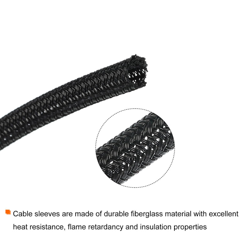 [Australia - AusPower] - MECCANIXITY Cord Sleeve Cable Organizer 24.6 Ft - 1/4 Inch Wire Cover Protector for USB Cable TV Video Under Desk Wire Management 1/4 Inch x 25 Ft 