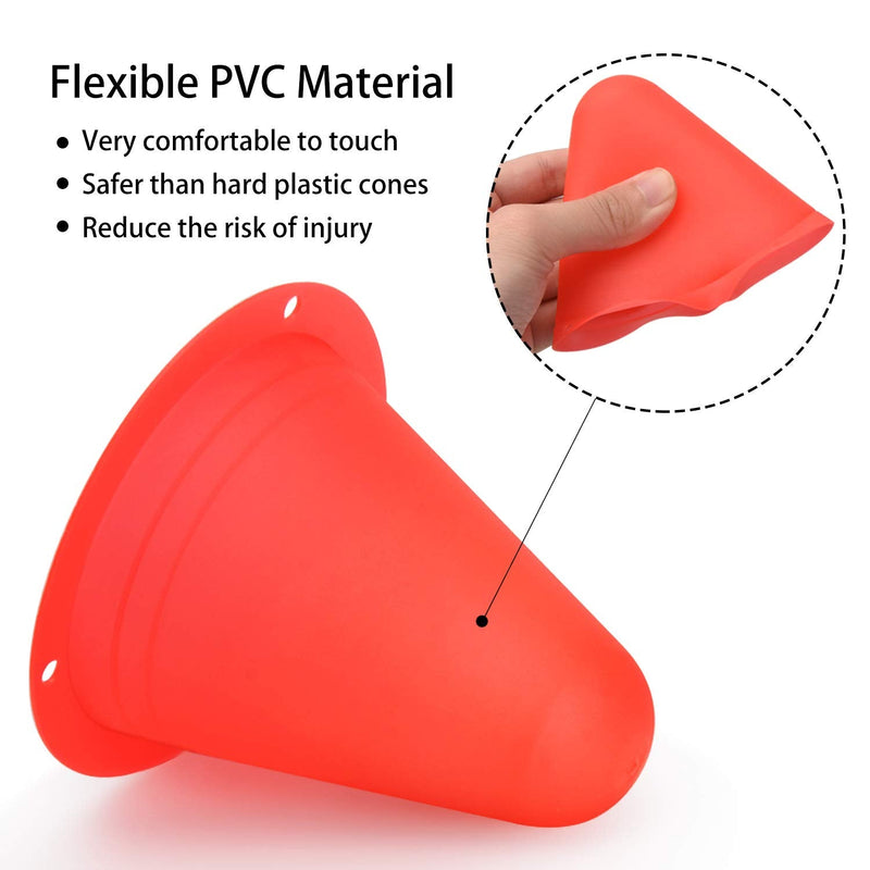 [Australia - AusPower] - TOBWOLF 50 Pack Mini Sports Training Cones, 8cm / 3.15" Height Small Flexible Traffic Cones, Agility Field Marker Cones for Soccer Football Drills Training, Party, Indoor Outdoor Activity or Events 
