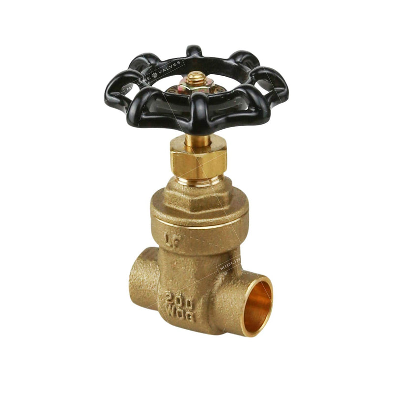 [Australia - AusPower] - Midline Valve 427D256-5 Gate Valve, Lead Free 3/4 in. Sweat Connection, Cast Brass (5 Pack) 5 Pack 3/4 in. 