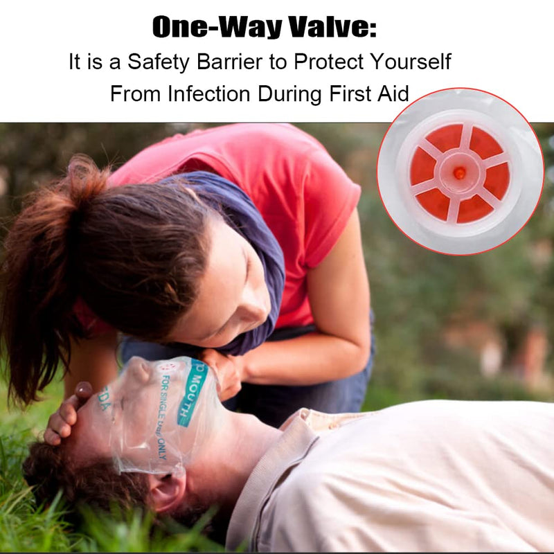 [Australia - AusPower] - Aoutacc CPR Face Shield Mask, Keychain Mask Disposable Emergency Kit CPR Face Shields Pocket Mask for First Aid Cardiac Resuscitation Training 50 
