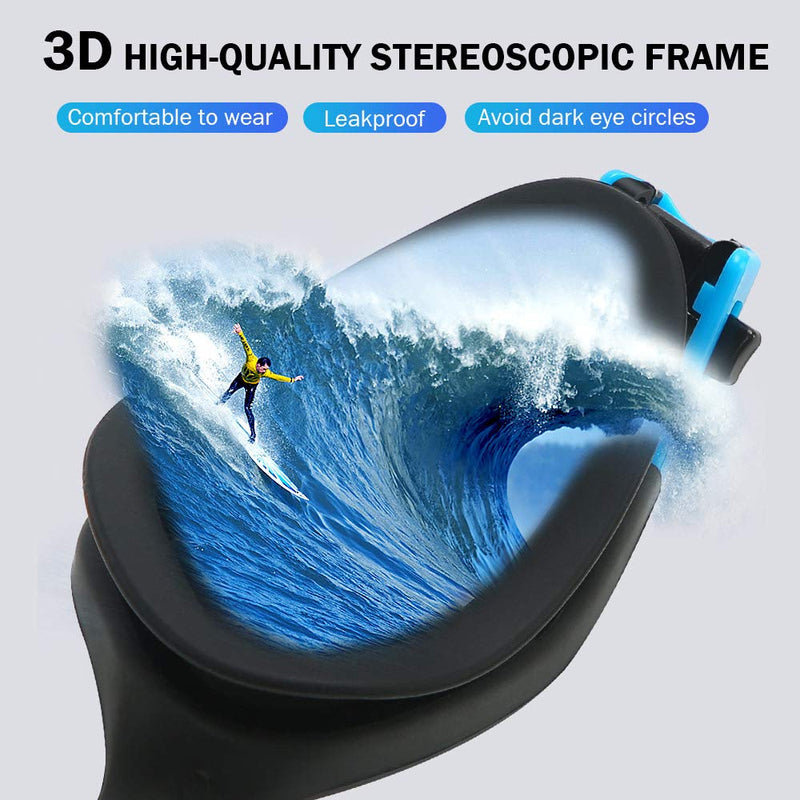 [Australia - AusPower] - Swimming Goggles for Men/Women, Polarized Anti-Fog UV Protection Mirrored Adult Swim Goggles, Swimming Glasses A-blue 