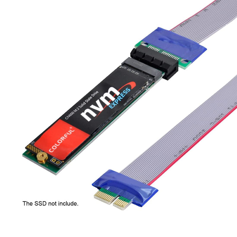 [Australia - AusPower] - chenyang CY NVME AHCI NGFF M-Key SSD to PCI-E 3.0 1x x1 Vertical Adapter with PCI-E x1 Male to Female Extension Cable Green 1x Card+Cable 