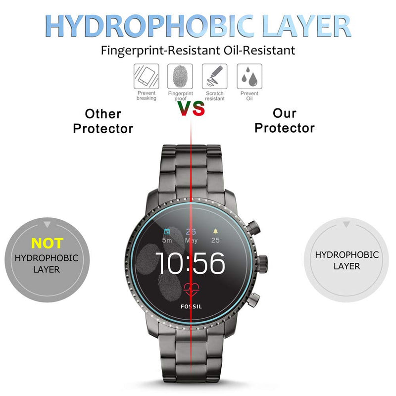 [Australia - AusPower] - Diruite 3-Pack for Fossil Q Explorist HR Gen 4 Screen Protector Tempered Glass for Q Explorist HR Smartwatch [2.5D 9H Hardness][Anti-Scratch][Optimized Version] 