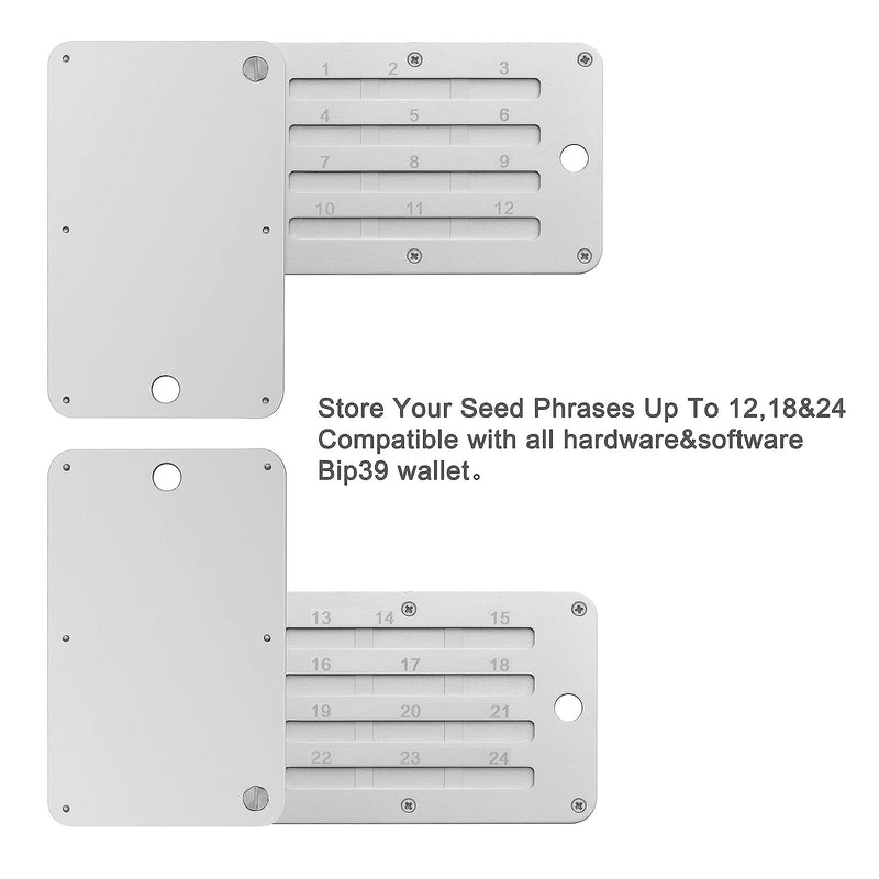 [Australia - AusPower] - Crypto Wallet,Steel Bitcoin Wallet,Cryptocurrency Seed Backup Cold Storage,Cold Wallet for Crypto Seed Storage,Hardware Wallet ,Compatible with KeepKey,Ledger, Trezor,Coldcard, Supports up to 24 Words 