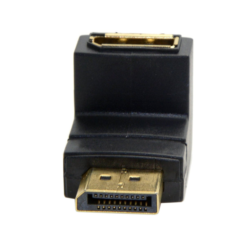 [Australia - AusPower] - CY DP DisplayPort Male 90 Degree Up Angled to Female Extension Adapter Converter Black 