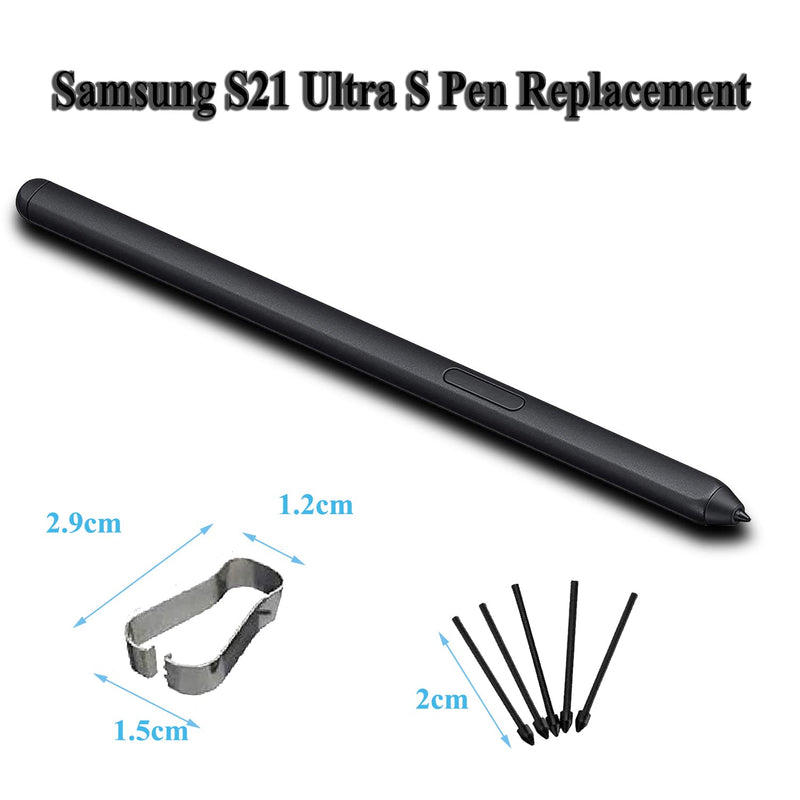 [Australia - AusPower] - for Galaxy S21 Ultra Pen Replacement for Samsung Galaxy S21 Ultra with S Pen Holder , Galaxy S21 Ultra Touch Stylus S Pen +Tips/Nibs Tweezer(Phantom Black) 