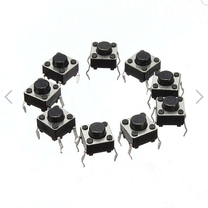 [Australia - AusPower] - DAOKI 100Pcs 6x6x5 mm Miniature Micro Momentary Tactile Tact Touch Push Button Switch Quality Switch SPST Miniature/Mini/Micro/Small PCB 6 x 6 x 5 mm 