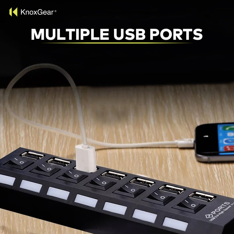 [Australia - AusPower] - Knox Gear Universal 7-Port 2.0 USB Hub 