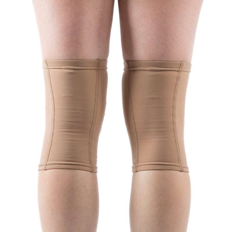 [Australia - AusPower] - DANCEYOU Dance Knee Pads Hard Sponge Volleyball Knee Brace for Big Kid Teen Adults Football Pole Dancer Workout Knee Protector M(11.8"-14.2") Tan 