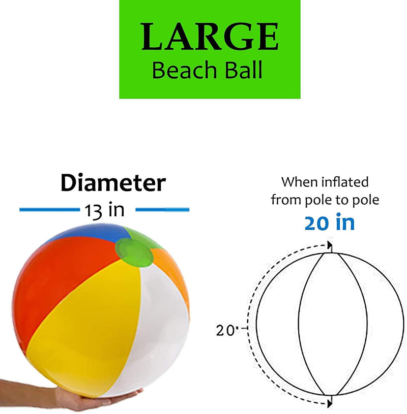 [Australia - AusPower] - Beach Balls [3 Pack] 20" Inflatable Beach Balls for Kids - Beach Toys for Kids & Toddlers, Pool Games, Summer Outdoor Activity - Classic Rainbow Color by 4E's Novelty 