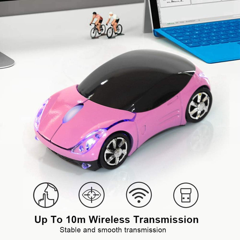 [Australia - AusPower] - Wireless Mouse, 2.4G Wireless Mouse Bluetooth Optical Mouse 1600DPI for Mac/ME/Windows PC/Tablet Gaming Office, 10m Wireless Transmission, Equipped with a Receiver Storage(Pink) 