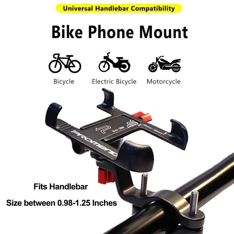 [Australia - AusPower] - Aluminum Alloy Bike Phone Mount with 360 Degree Rotation, Adjustable Bicycle Handlebar Phone Holder for Motorcycle Mountain Road Hybrid Bike Compatible with iPhone Xs Max X 8 7 6 Plus Samsung S9 S8 S7 titanium 