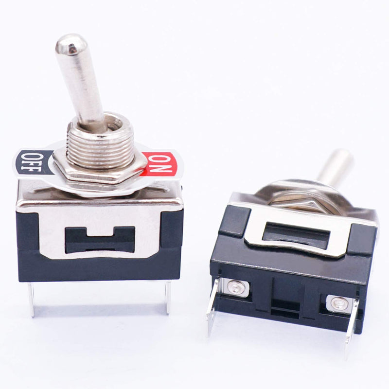 [Australia - AusPower] - TWTADE 3 Pcs Toggle Rocker Switches SPST ON/Off 2 Pin 2 Position 16A 250VAC Spade Terminal Heavy Duty Metal Boat Switch with Waterproof Boot Cap + 6.3mm Terminal Wires TEN-1021MZX-B101 