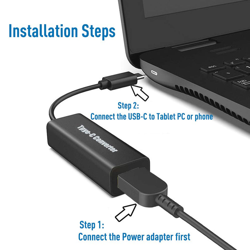 [Australia - AusPower] - PLUSPOE USB C to Slim Tip Adapter, Convert Lenovo Square Charger to Type C, for Lenovo Thinkpad, Samsung S8/S9/Note, Nintendo Switch, and Any USB C Devices, Max 65watt 