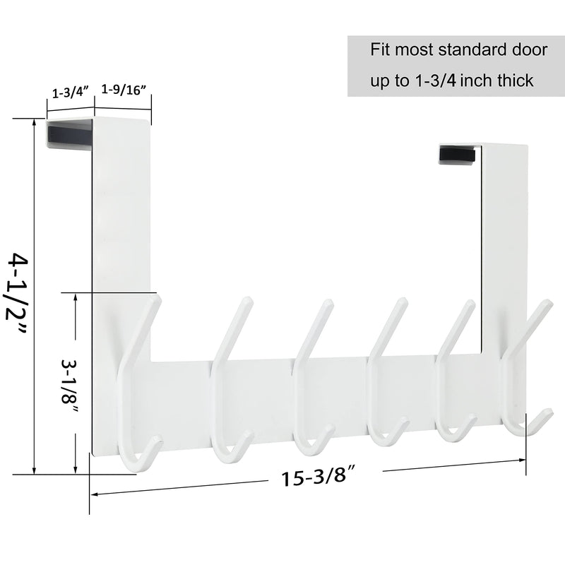 [Australia - AusPower] - WEBI Over The Door Hook,Over Door Towel Rack,Door Hanger,Door Coat Hanger,Over The Door Coat Rack,Door Hooks for Hanging Clothes,Towels,Behind Back of Bathroom,White White 1 Pack 
