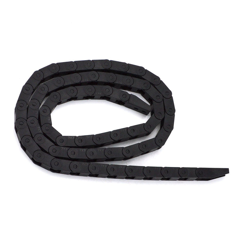 [Australia - AusPower] - URBEST Black Plastic Flexible Nested Semi Closed Drag Chain Cable Wire Carrier 1 Meter for Electrical Machines (Small (7x7)) Small (7x7) 