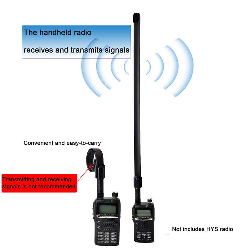 [Australia - AusPower] - HYS SMA Male Base 19.8inch HT Antenna, CS Tactical Foldable 2m/70cm Walkie Talkie Antennas for TYT MD-UV380 YAESU VX-6R Yaesu FT50RH FT60 Kenwood TH-D74(Black) 