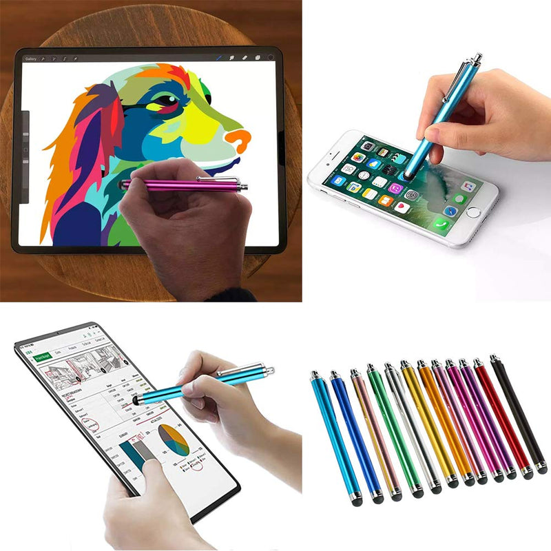 [Australia - AusPower] - 12pcs Stylus Pen Universal Touch Screen Capacitive Stylus for Tablets, iPad Mini, iPad Pro, iPad Air, Smartphones, Samsung Galaxy - Multiple Colors 