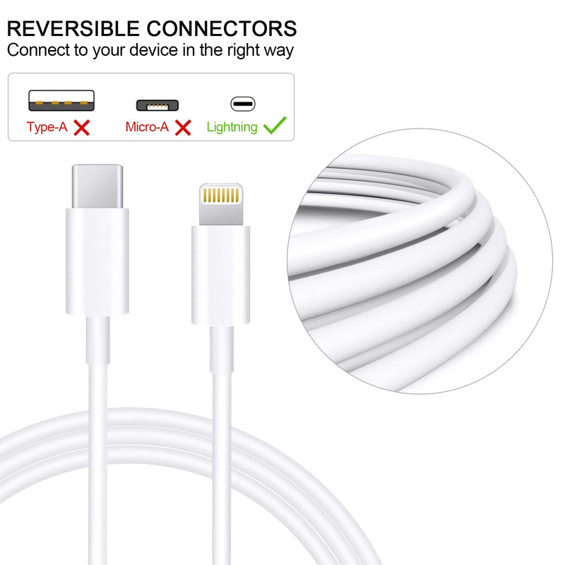 [Australia - AusPower] - iPhone 12 13 Fast Charger [Apple MFi Certified] 20W USB C PD Wall Charger Plug with 6FT Type C to Lightning Cord Compatible with iPhone 13/12/11/Pro Max/XS Max/XR/X/8 Plus, iPad, AirPods 