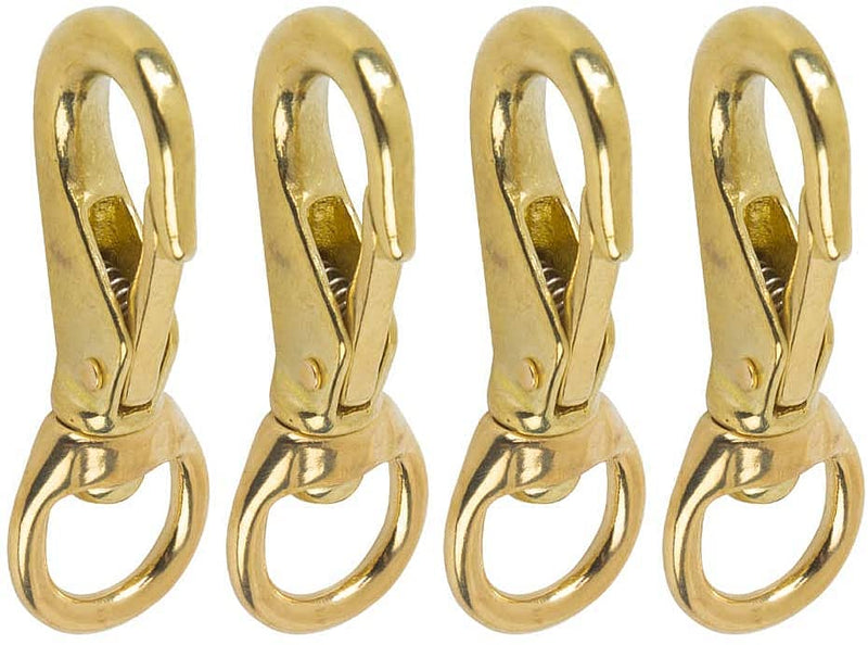 [Australia - AusPower] - Faneta 3-1/4'' Brass Swivel Snap Hooks Heavy Duty 3/4'' Swivel Eye - Solid Brass Scuba Diving Clips #1 - Seadog Line, Anchor Lines, Bags, Belting, Leashes, Straps, Luggage, Leathercarft (Pack of 4) 