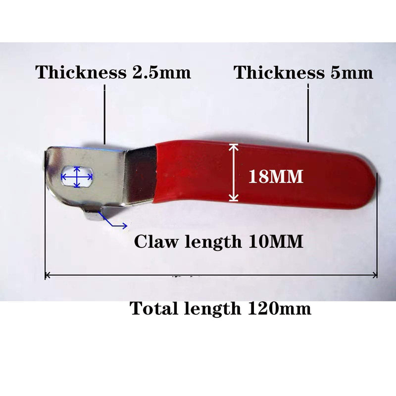 [Australia - AusPower] - 3 Pcs Red Valve Handle Hole Size 6x10mm,Hole Thickness 2.5mm,Total length 120mm（6x10x2.5mm） 3 Pcs 
