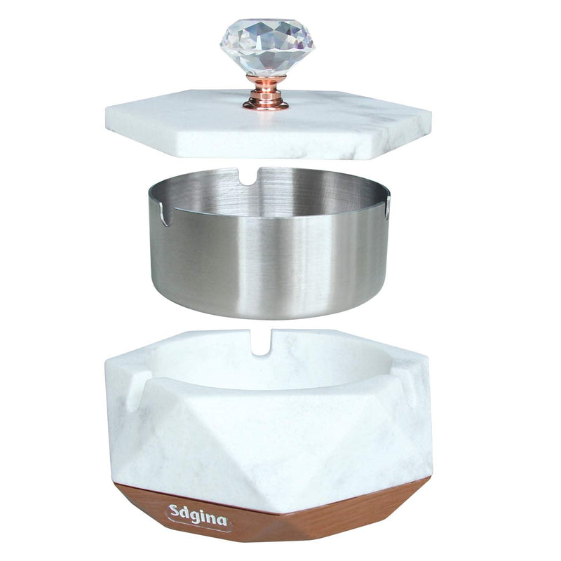 [Australia - AusPower] - J JHOUSELIFESTYLE Ashtray for Weed - Outdoor Ashtray with Lid, Ash Tray Sets for Weed, Ash Tray Sets for Cigarettes Outdoor Ashtrays for Cigarettes Windproof Ashtray for Outside Marble 