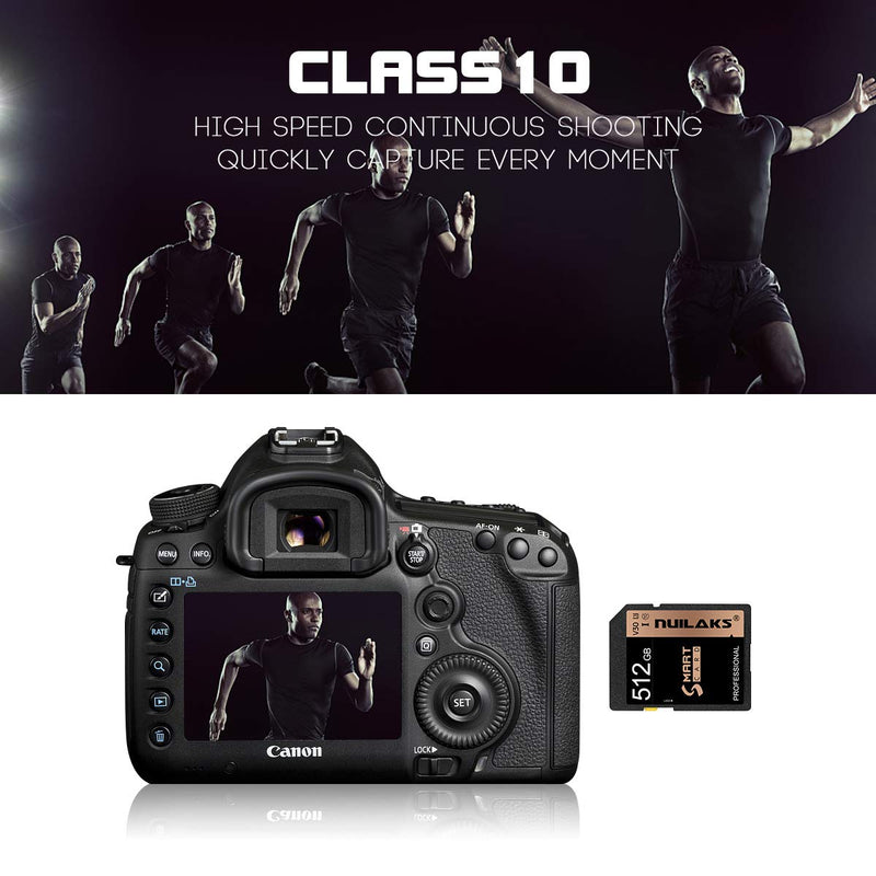 [Australia - AusPower] - 512GB SD Card Memory Card C10 Fast Speed Security Digital Flash Memory Card Class 10 for Camera,Videographers，Vloggers and SD Card Compatible Devices(512GB) 