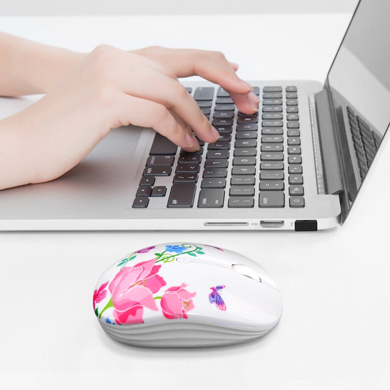 [Australia - AusPower] - Wireless Mouse with Nano Receiver for PC, Laptop, Notebook, Computer, MacBook, Less Noise, Portable Mobile Optical Mice butterfly 