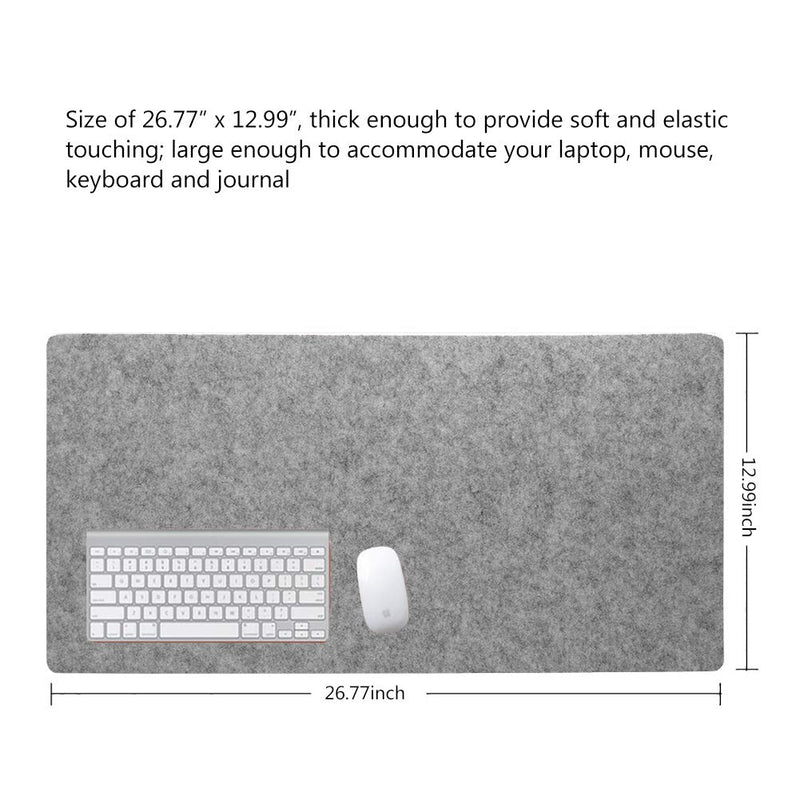 [Australia - AusPower] - Desk Pad, Desk Blotter Desk Mat Mouse Pad Anti-Static Felts Table Mouse Mat Non-Slip Desk Laptop Pad with Good Insulation for School Office Table Pad(Gray) Gray 